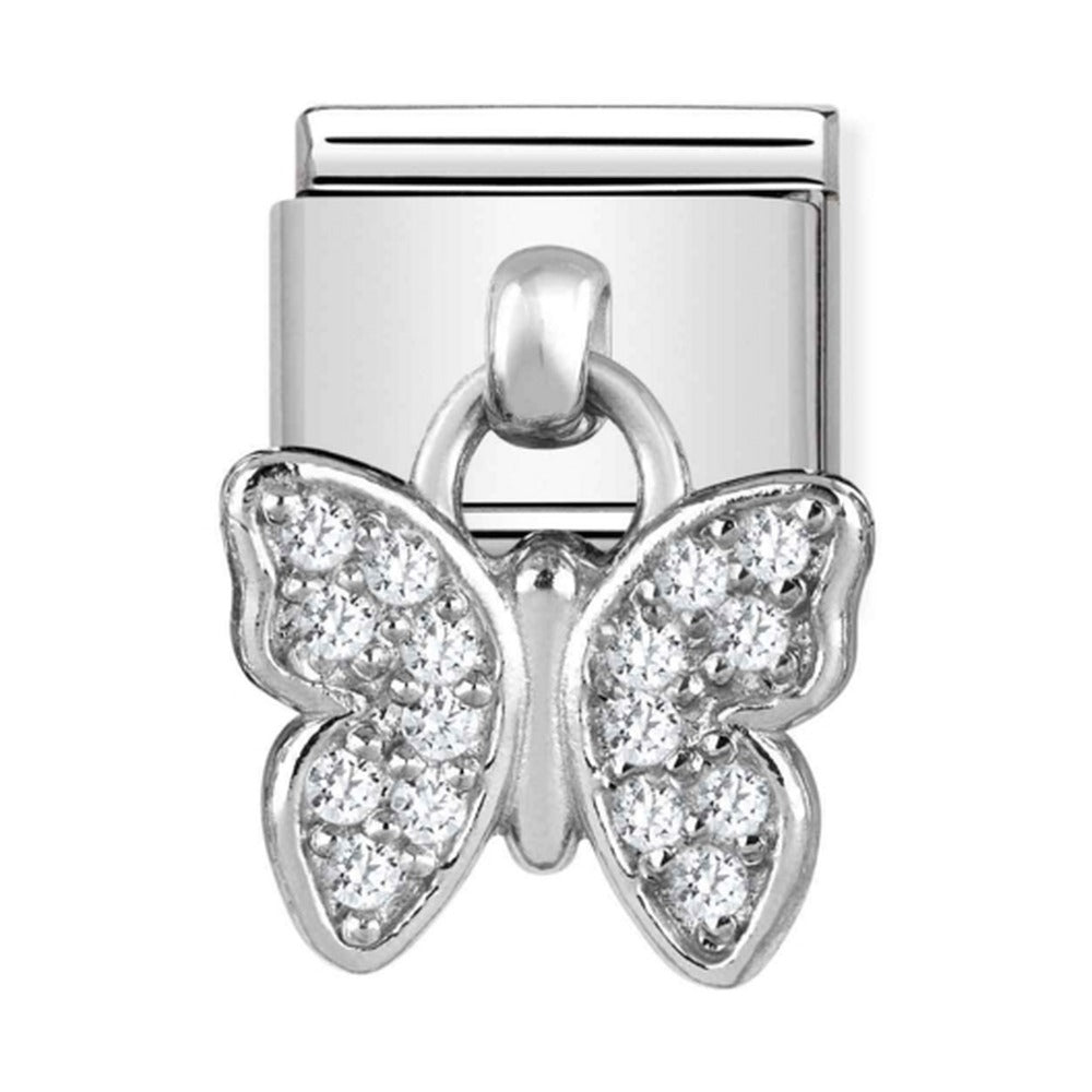 Nomination Composable Silver CZ Butterfly Drop Charm 331800/16