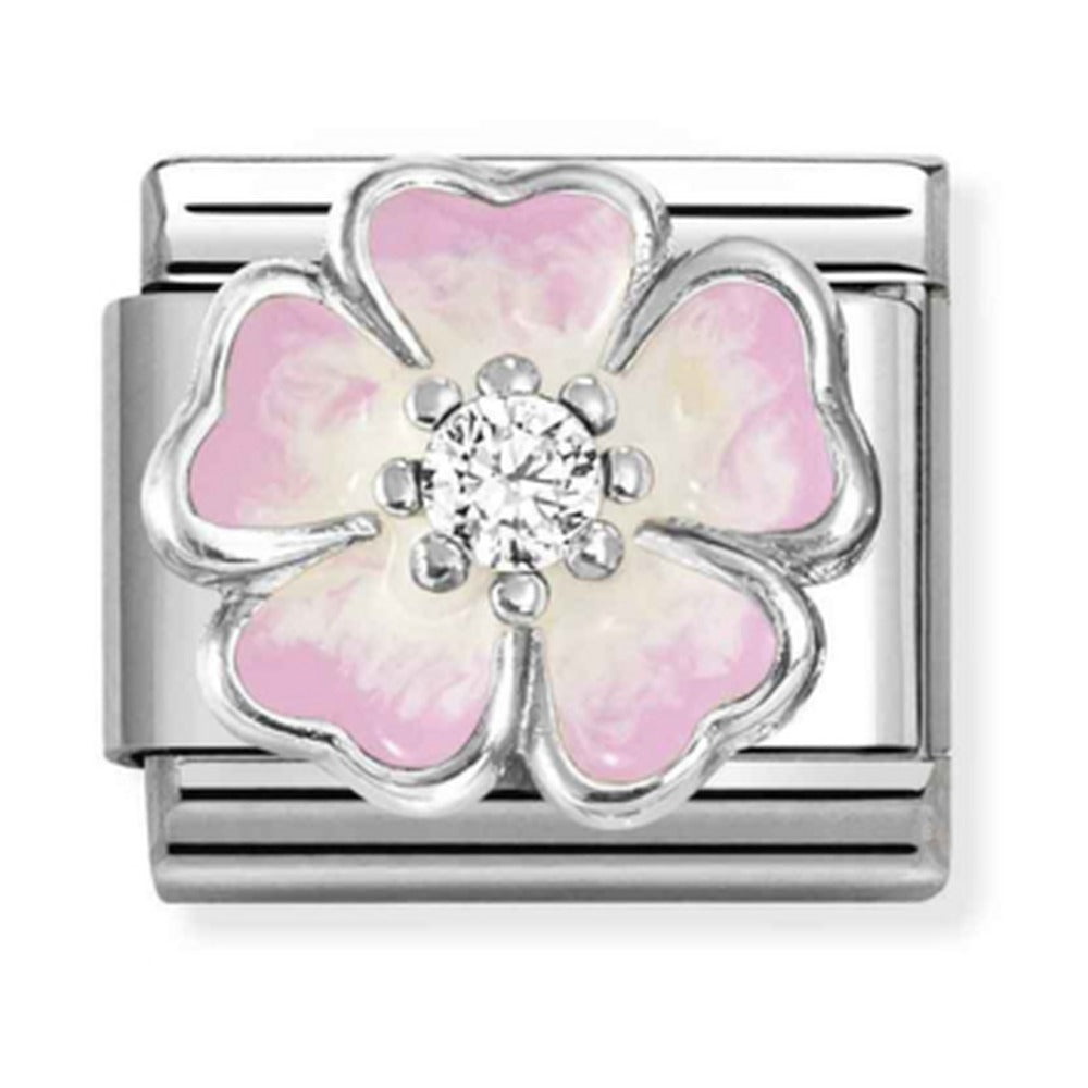 Nomination Composable Silver Shaded Pink Flower Charm 330321/17