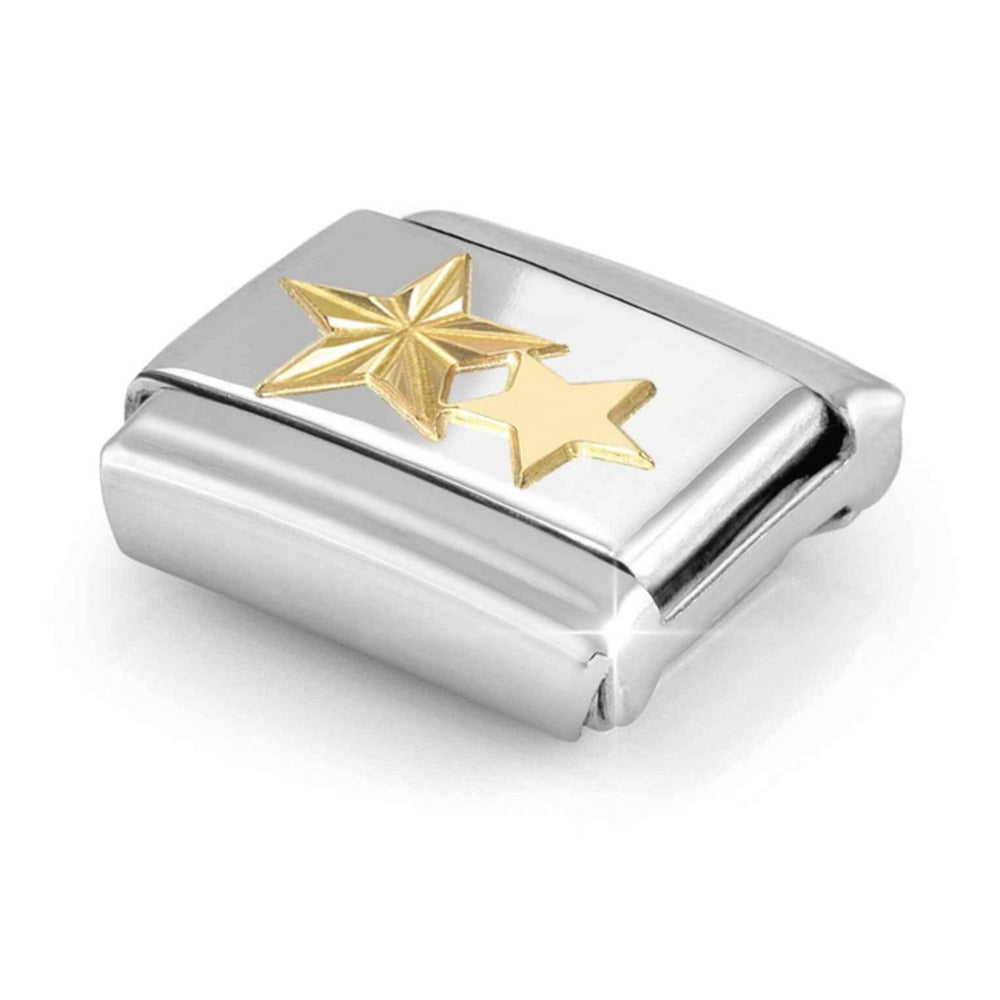 Composable Gold Diamond Cut Double Stars Charm 030149/65