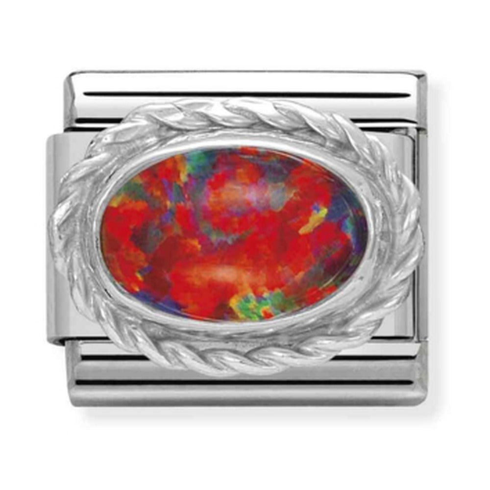Nomination Composable Classic Silver Hard Stones Red Opal 330503/08