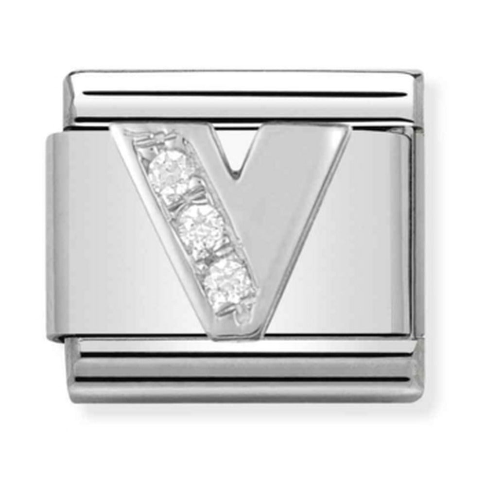 Nomination Composable Silver CZ Letter V Charm 330301/22