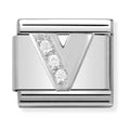 Nomination Composable Silver CZ Letter V Charm 330301/22
