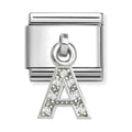 Nomination Composable Silver Initial 'A' CZ Drop Charm 331818/01