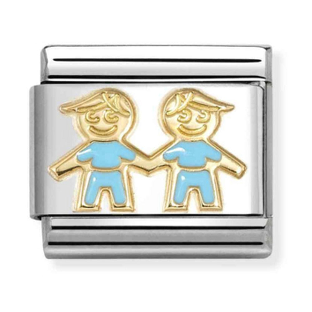 Nomination Composable Gold Blue Brothers Charm 030272/90