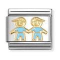 Nomination Composable Gold Blue Brothers Charm 030272/90