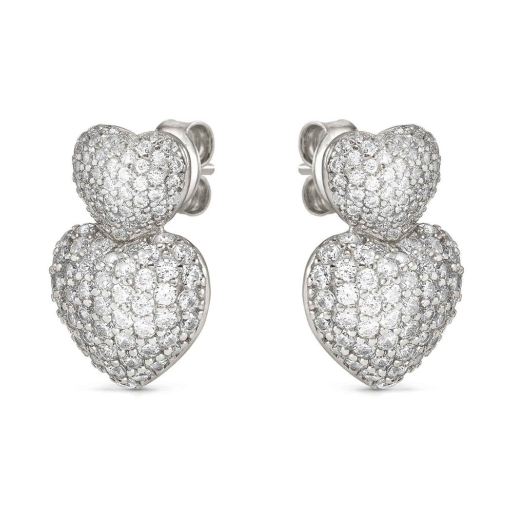 Nomination Life Poetry CZ Double Heart Earrings 242708/004