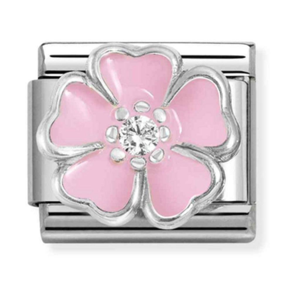 Nomination Composable Silver Pink Peach Blossom Charm 330321/14
