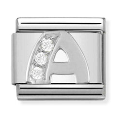 Nomination Composable Silver CZ Letter A Charm 330301/01