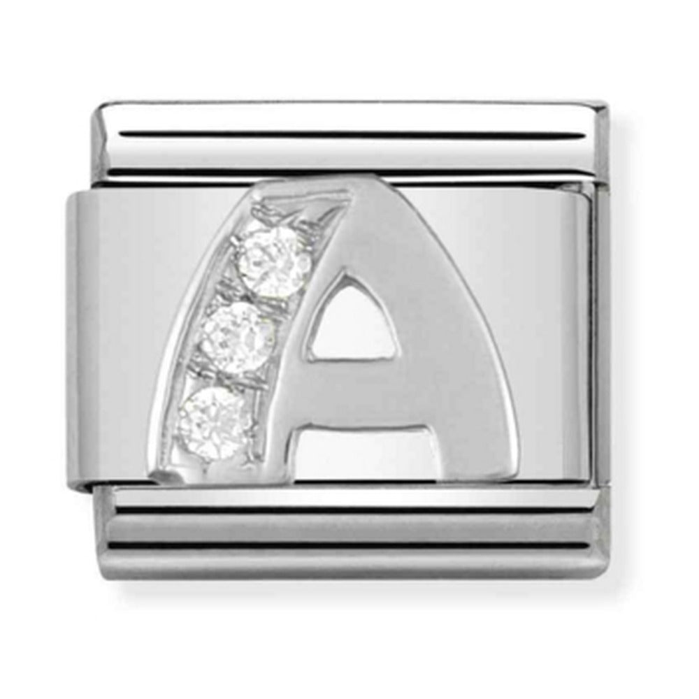 Nomination Composable Silver CZ Letter A Charm 330301/01
