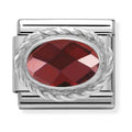 Nomination Composable Silver Oval Red CZ Charm 330604/005
