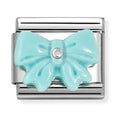 Nomination Composable Silver Turquoise Resin Bow Charm 330509/19