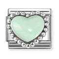 Nomination Composable Silver Pastel Green Enamel Raised Heart 330204/35
