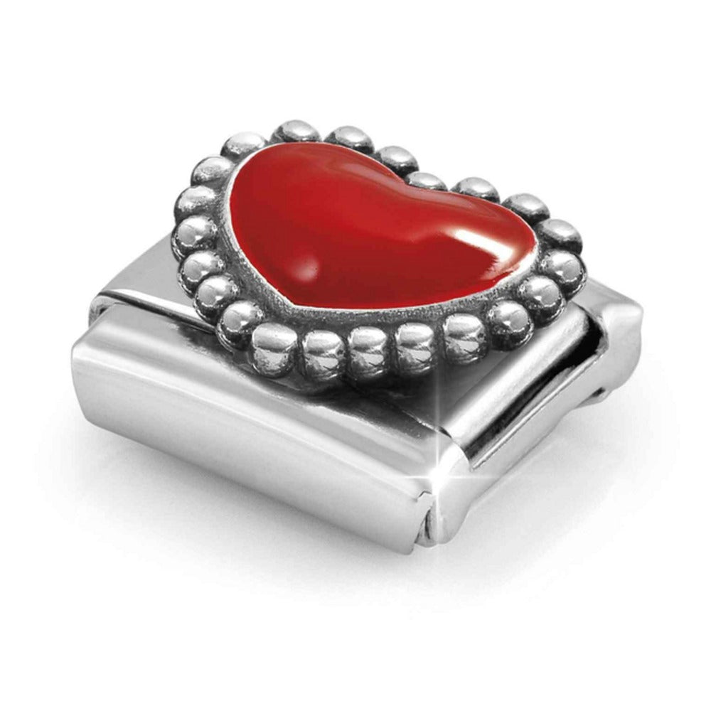 Nomination Composable Silver Red Enamel Raised Heart Charm 330204/39