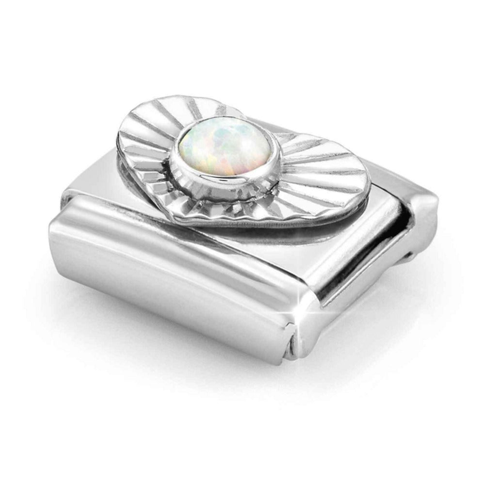 Nomination Composable Diamond Cut Heart White Opal Charm 330508/07