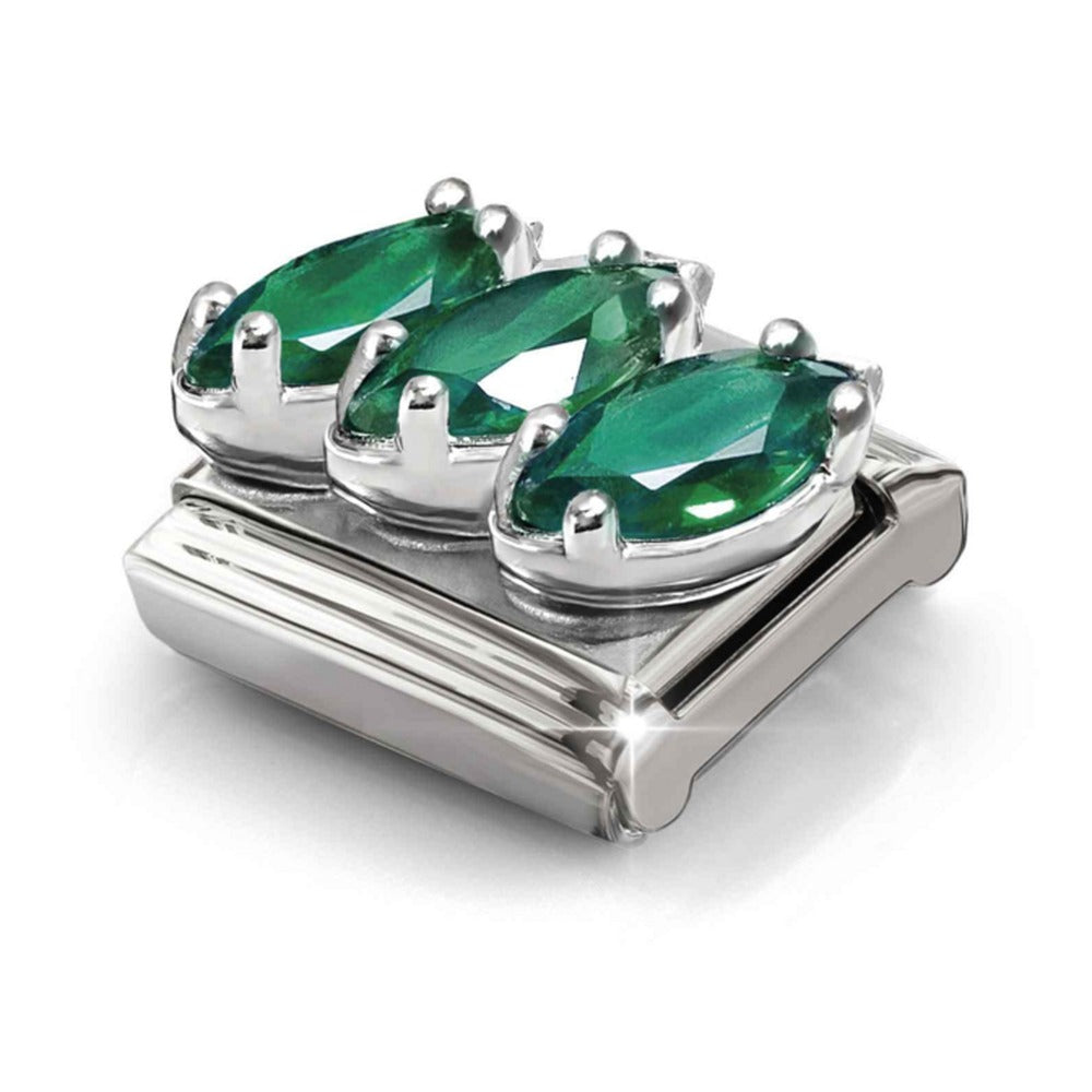 Nomination Composable Silver Green Trilogy Charm 330329/23