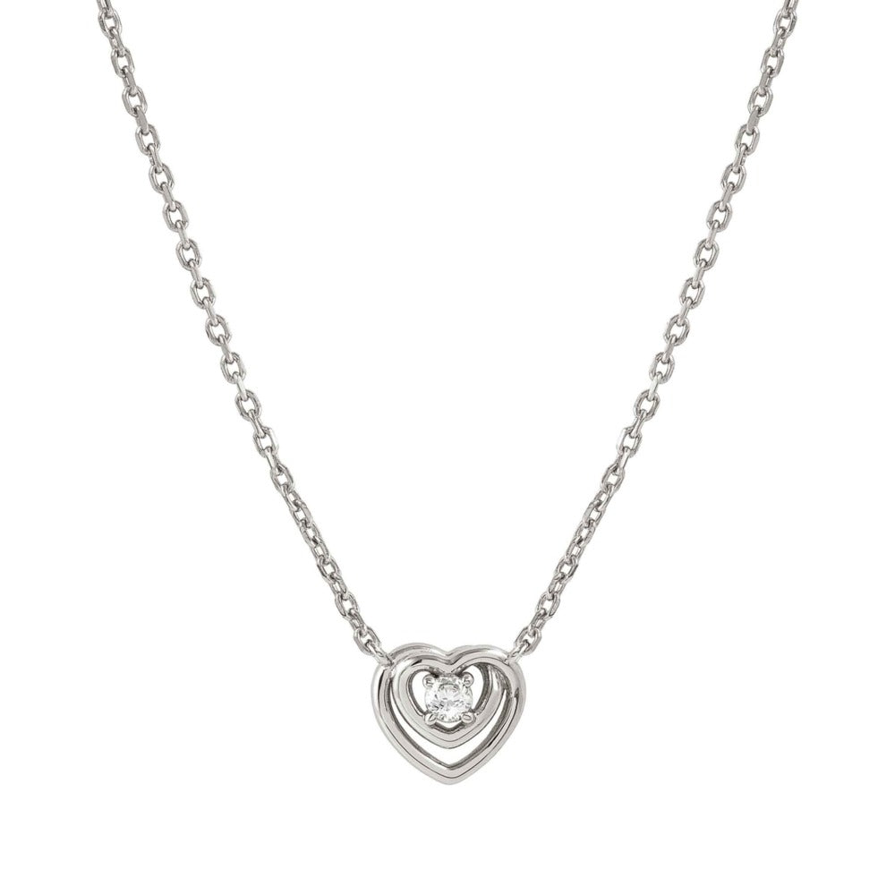 Nomination Cosmiclove Cubic Zirconia Set Heart Necklace Silver