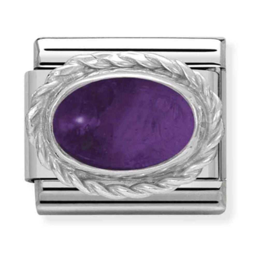 Nomination Composable Silver Amethyst Rope Edge Charm 330504/02