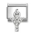 Nomination Composable Silver Initial 'Y' CZ Drop Charm 331818/25