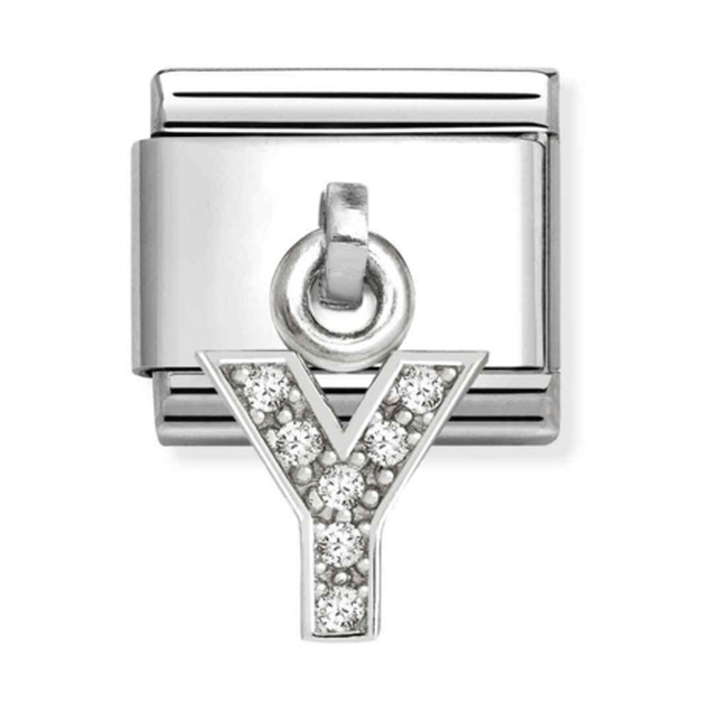 Nomination Composable Silver Initial 'Y' CZ Drop Charm 331818/25