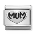 Nomination Composable Silver Mum Heart Charm 330101/12