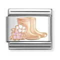 Nomination Composable Rose Gold Boots With Flowers Charm 430202/20