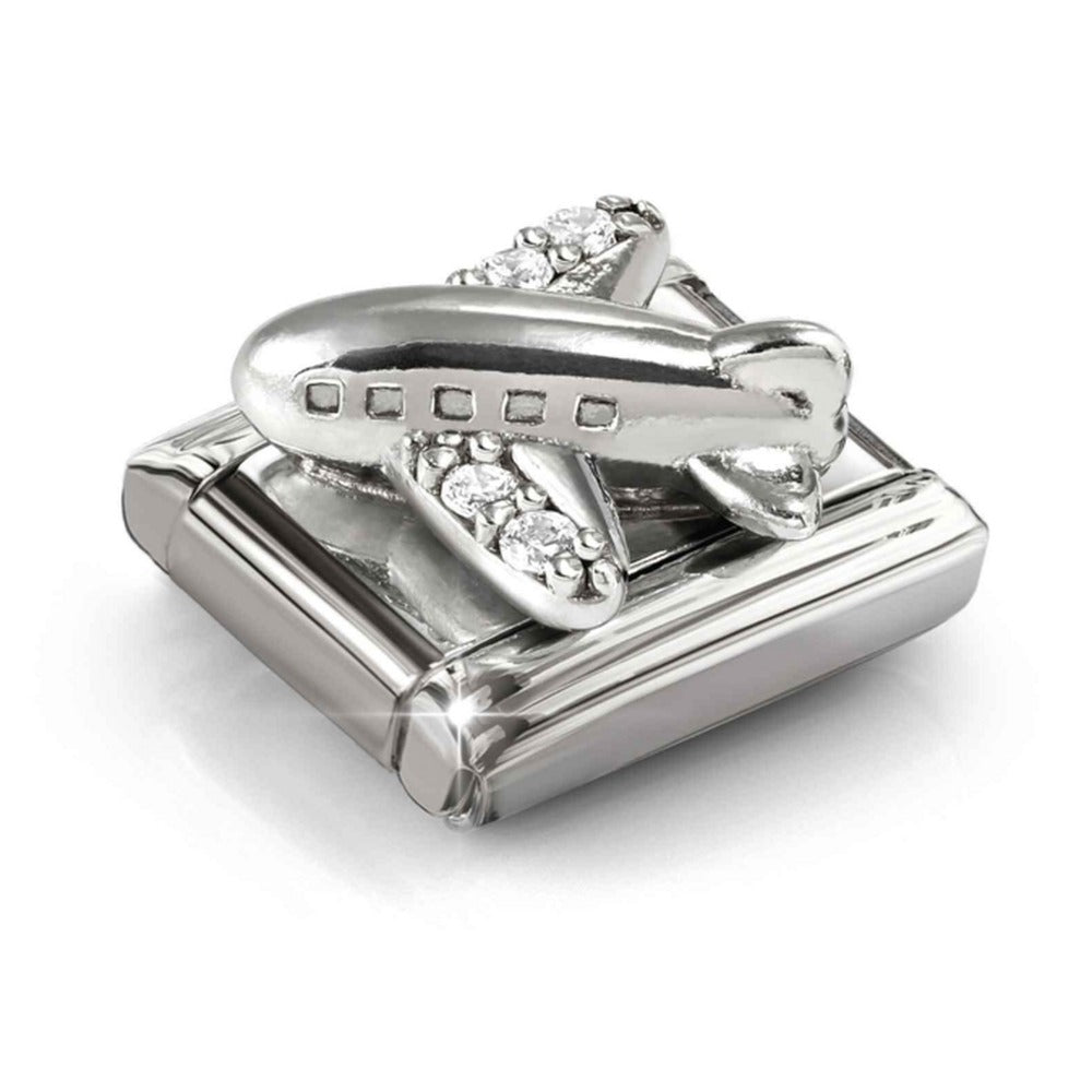 Nomination Composable Silver CZ Aeroplane Charm 330327/19