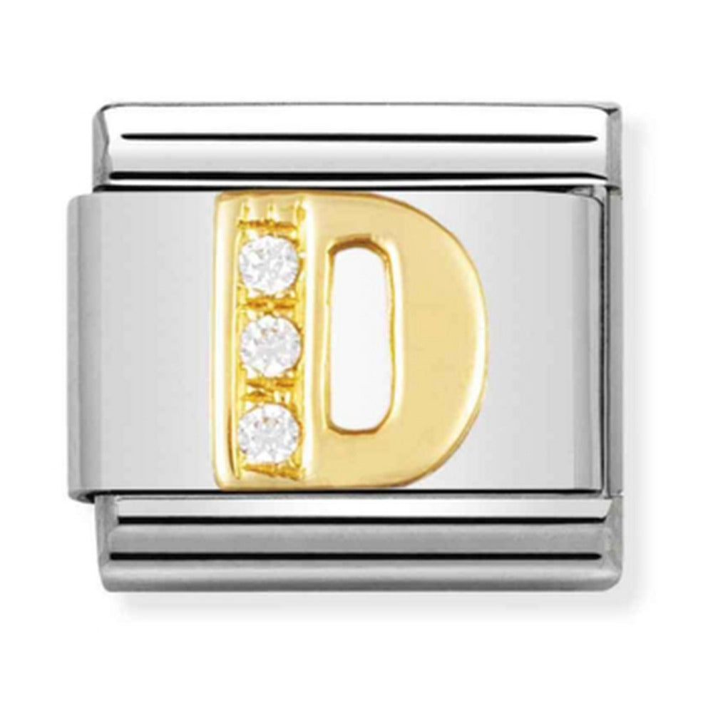 Nomination Composable Gold CZ Letter D Charm 030301/04