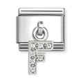 Nomination Composable Silver Initial 'F' CZ Drop Charm 331818/06