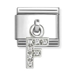 Nomination Composable Silver Initial 'F' CZ Drop Charm 331818/06