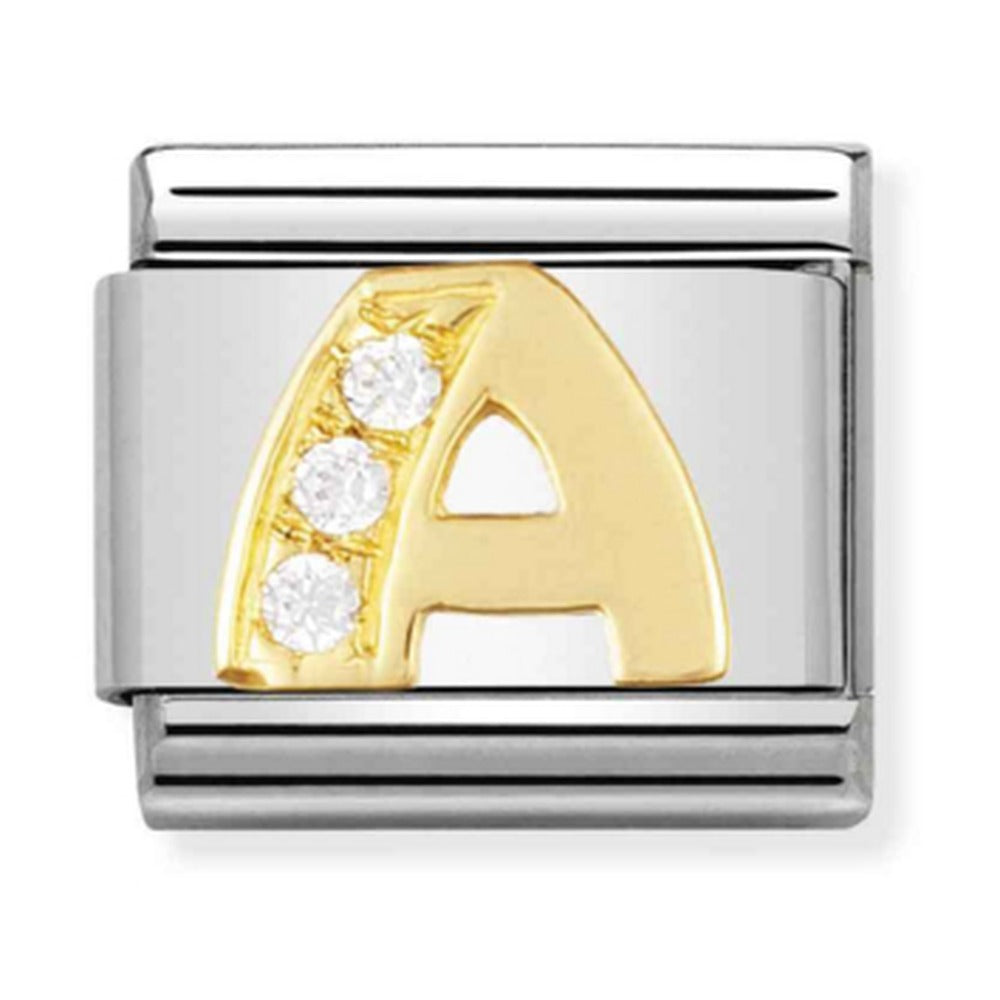 Nomination Composable Gold CZ Letter A Charm 030301/01