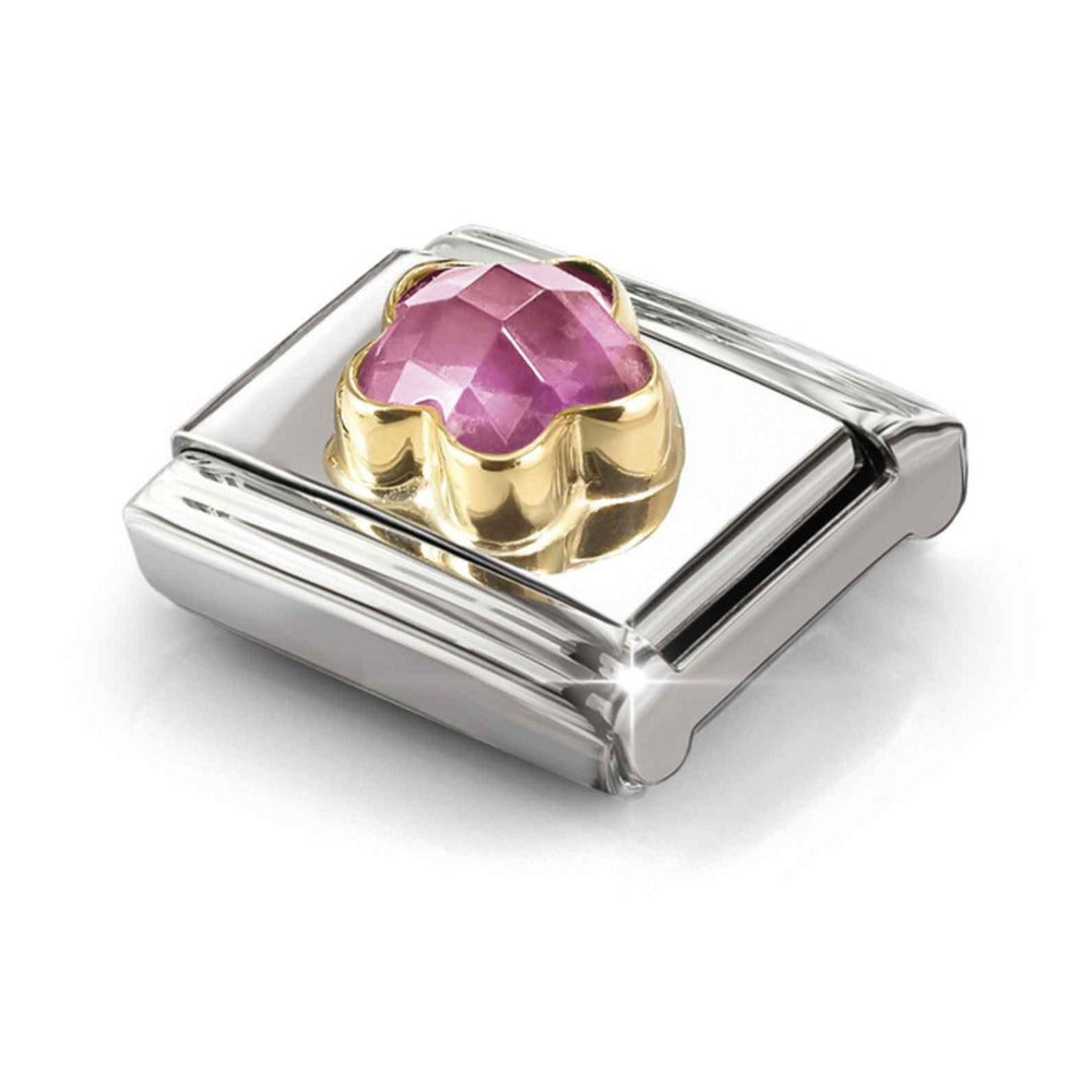 Nomination Composable Gold Pink Flower Charm 030615/043