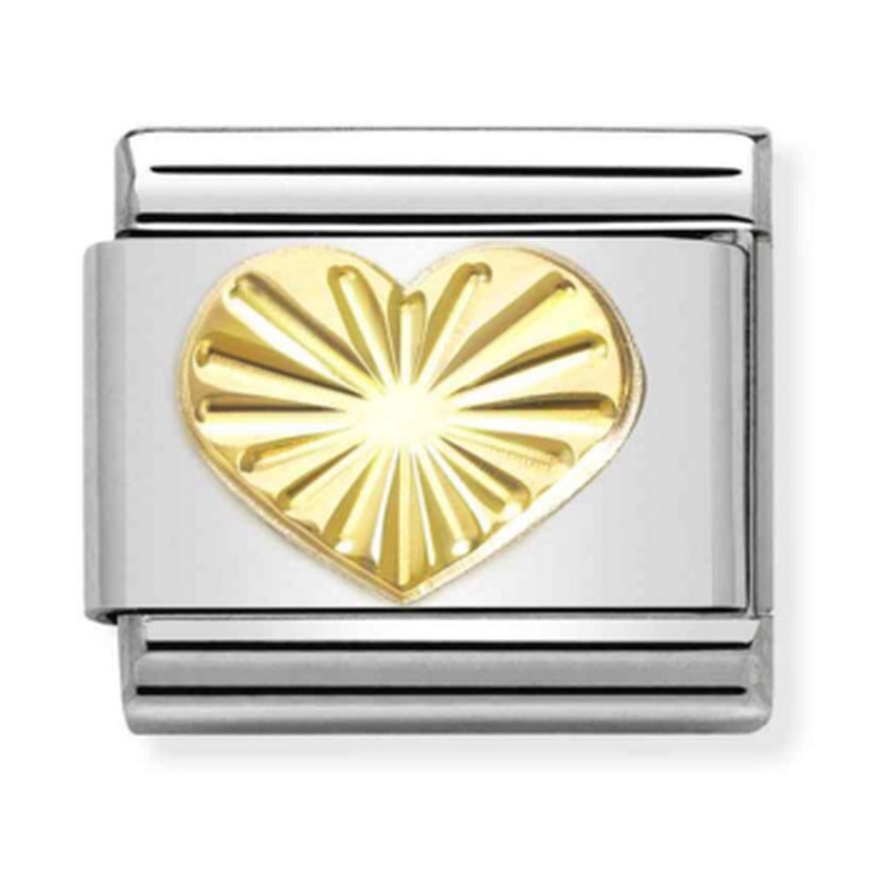 Nomination Composable Gold DIAMOND-CUT HEART Charm 030149/51