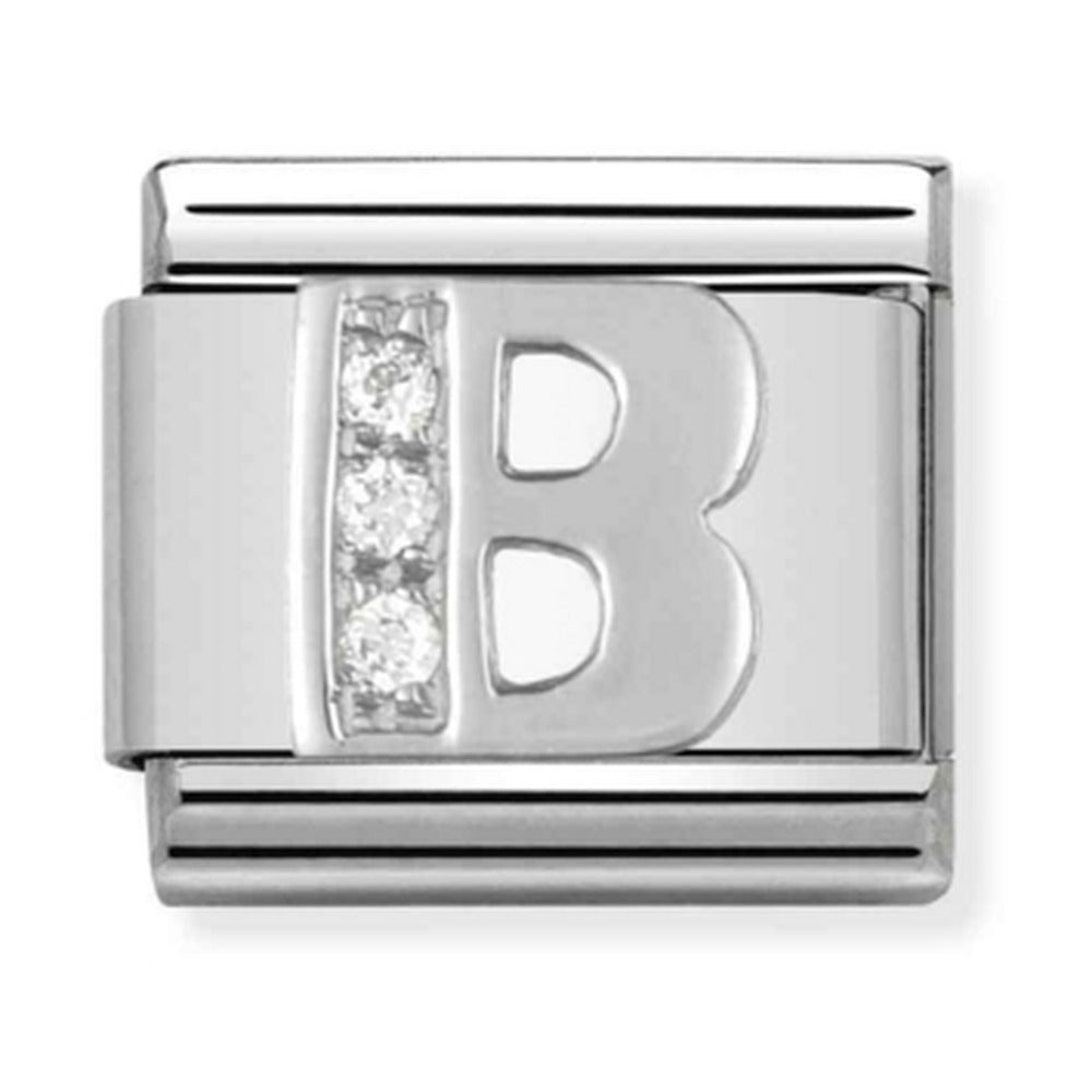 Nomination Composable Silver CZ Letter B Charm 330301/02