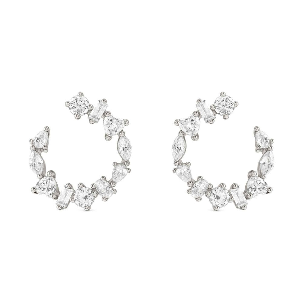 Nomination Colour Wave Silver CZ Circle Earrings 149888/031