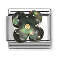 Nomination Composable Gold Black MOP Flower Charm 030521/22