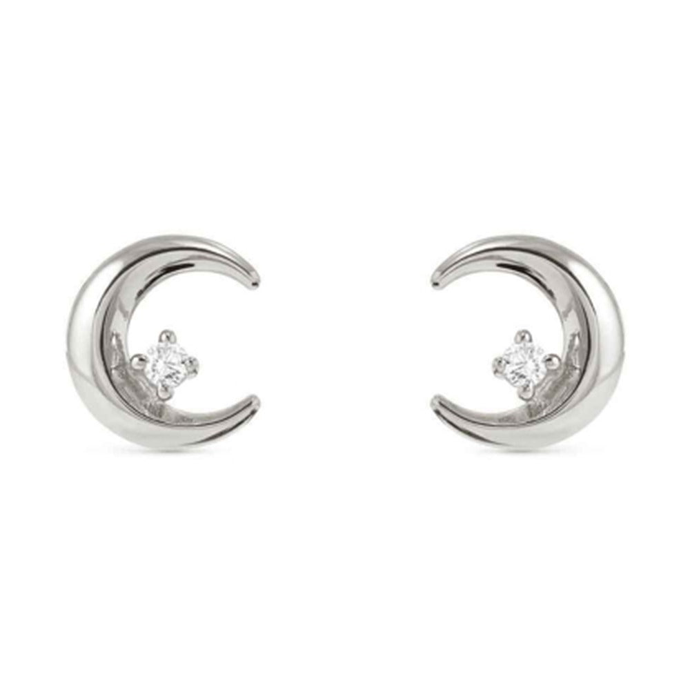 Nomination Dream Beats Silver CZ Moon Earrings 242603/022