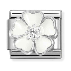 Nomination Composable Silver White Peach Blossom Charm 330321/15