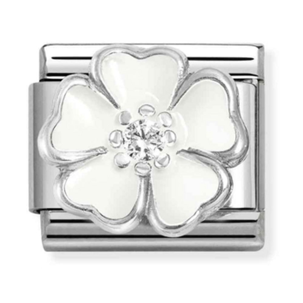 Nomination Composable Silver White Peach Blossom Charm 330321/15