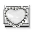 Nomination Composable Silver White Raised Heart Charm 330204/36