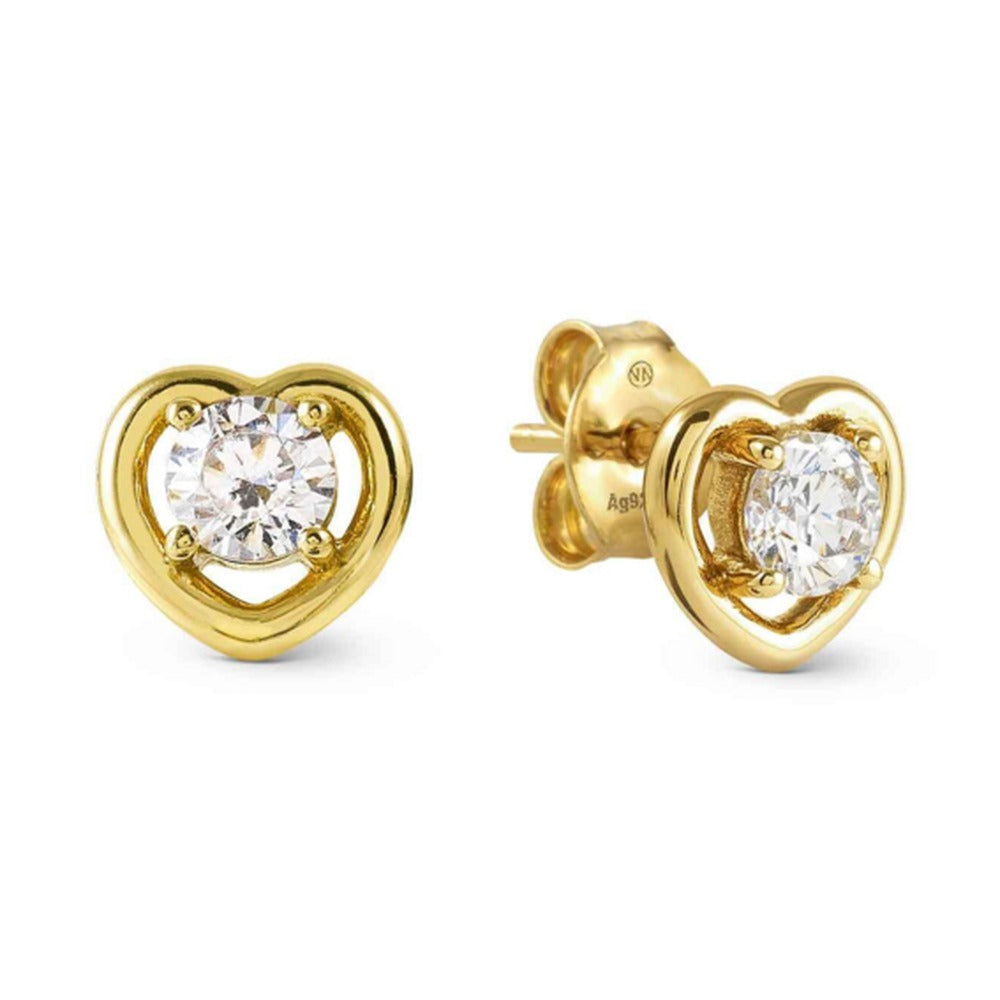 Nomination Cosmiclove Gold Plated CZ Heart Earrings