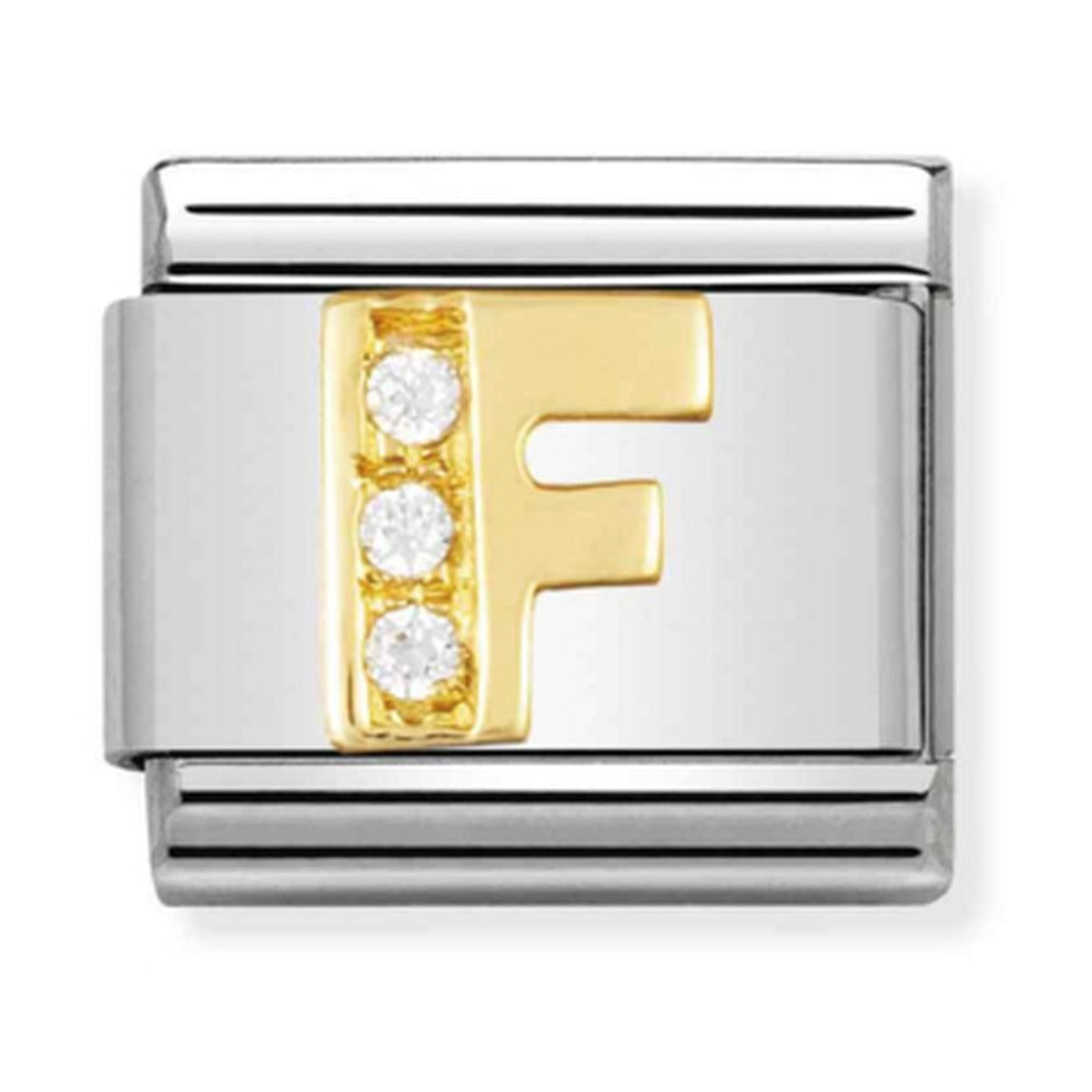 Nomination Composable Gold CZ Letter F Charm 030301/06