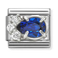 Composable Silver, Blue CZ Teardrop Charm 330329/06