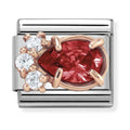 Nomination Composable Rose Gold RED DROP SHAPE Charm *