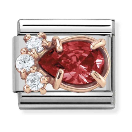 Nomination Composable Rose Gold RED DROP SHAPE Charm *