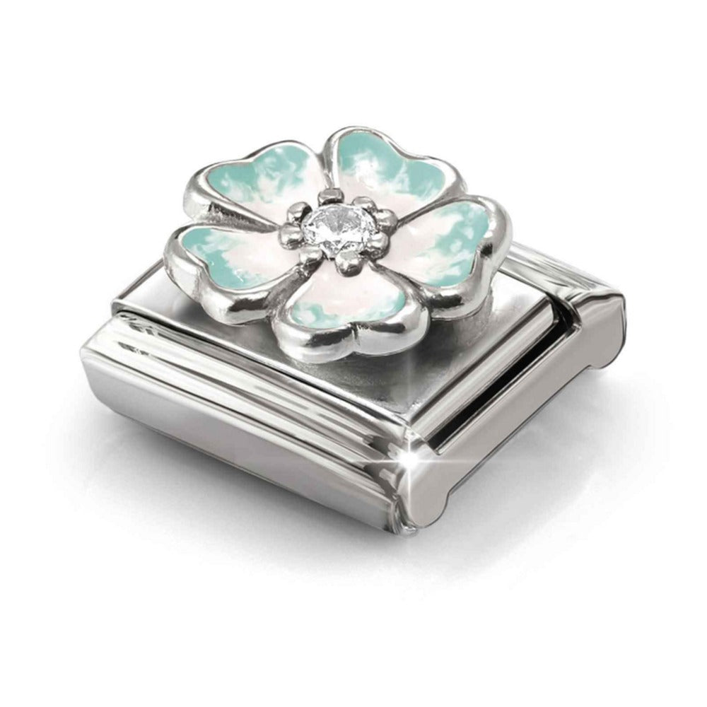 Nomination Composable Silver Shaded Green Flower Charm 330321/18