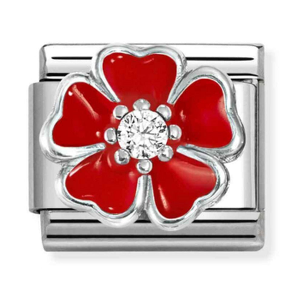 Nomination Composable Silver Red Flower Charm 330321/20