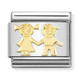 Nomination Composable Gold Sister and Brother Charm 030162/69