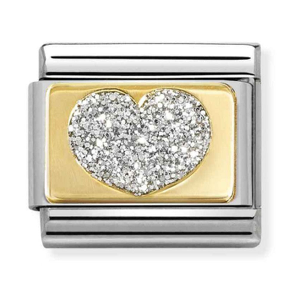 Nomination Composable Gold Glitter Heart Charm 030224/09