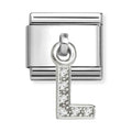 Nomination Composable Silver Initial 'L' CZ Drop Charm 331818/12