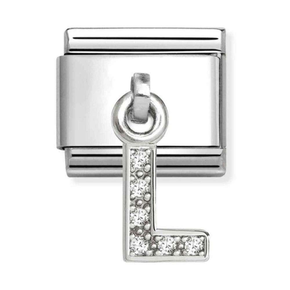Nomination Composable Silver Initial 'L' CZ Drop Charm 331818/12